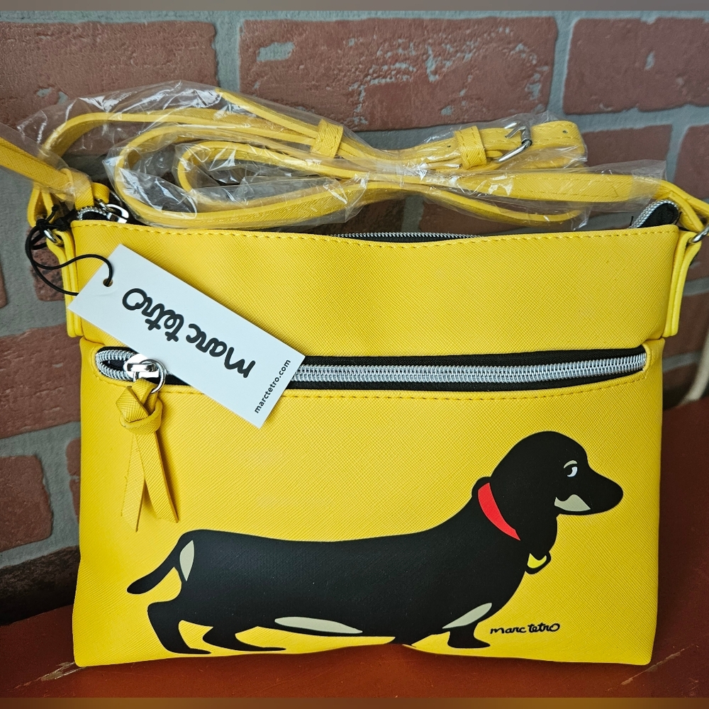 NEW MARC TETRO Dachsund Weiner Sausage Dog Crossbody